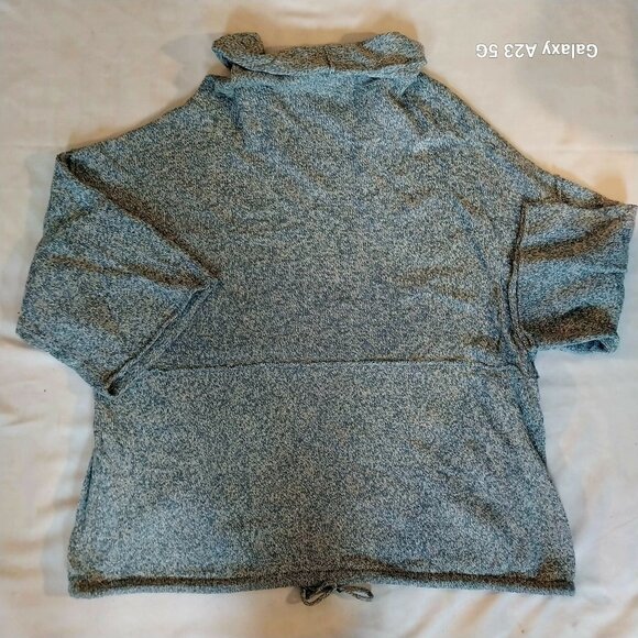 Pure Jill Kimono Turtleneck Sweater L Blue Cotton Modal Cashmere Blend Cozycore - Picture 4 of 7